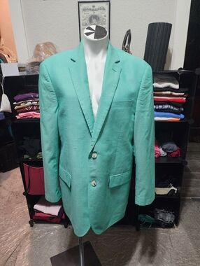 Alan Flusser Mint Green Linen Sport Coat